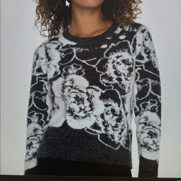 Liverpool Sweaters - Liverpool Black and White Floral Sweater